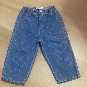 Zara Kids Denim Jeans with Heart Design